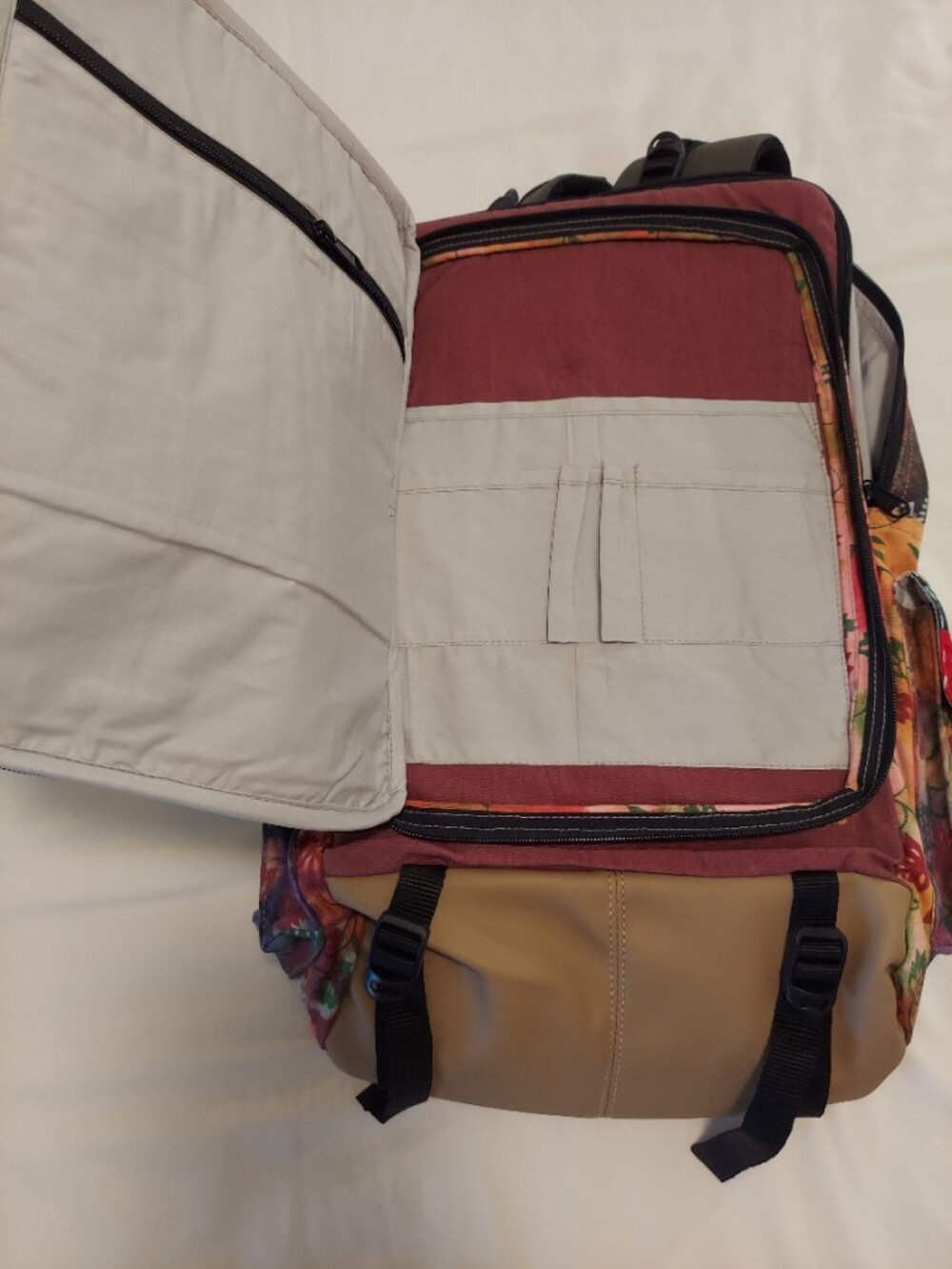 SALE! NWT Large Patchwork and Vegan Leather Backpack/Laptop Bag - Picture 5 of 7